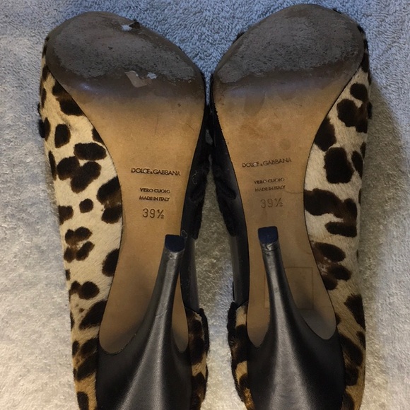 Dolce&Gabbana Pony Hair Leopard Print Heels with Flower Embellishments (EU 39.5) - Picture 6 of 7